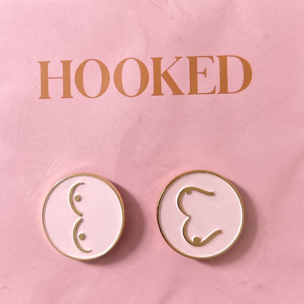 New pink boob enamel pins